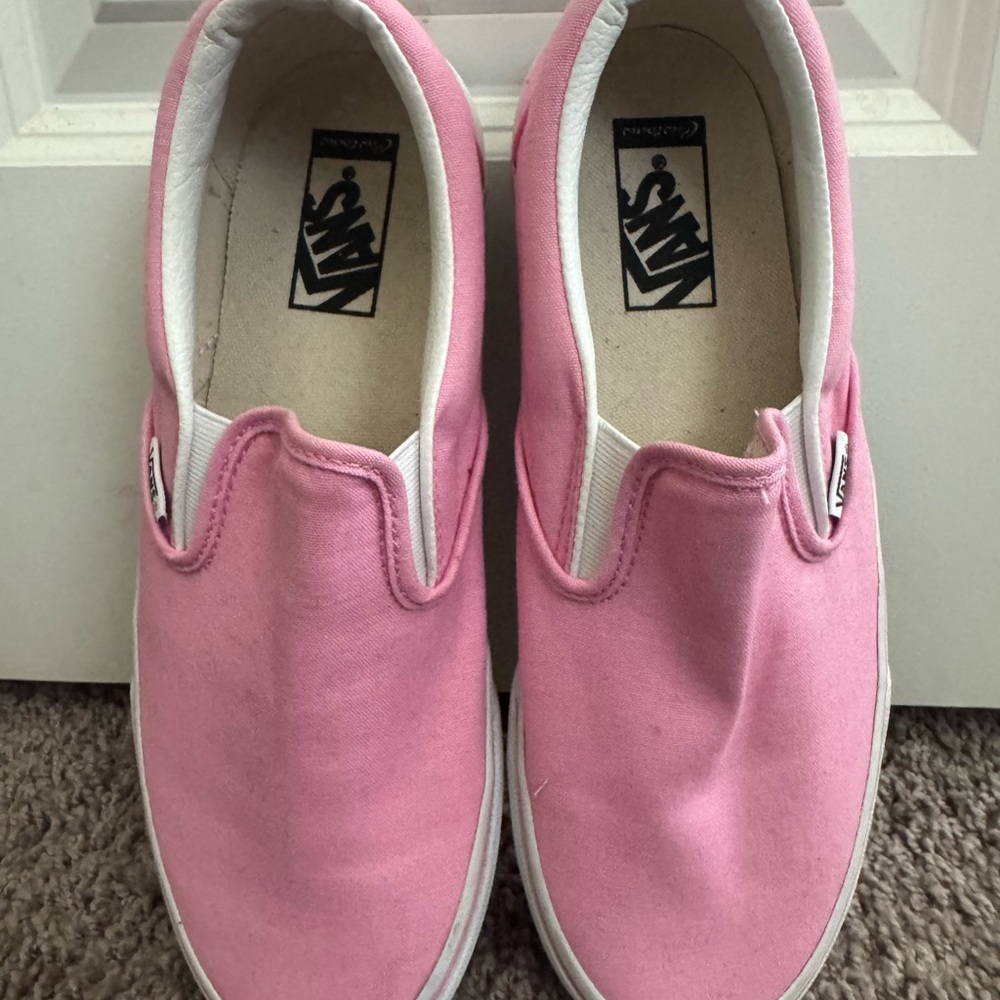 Vans Pink Canvas Slip-Ons